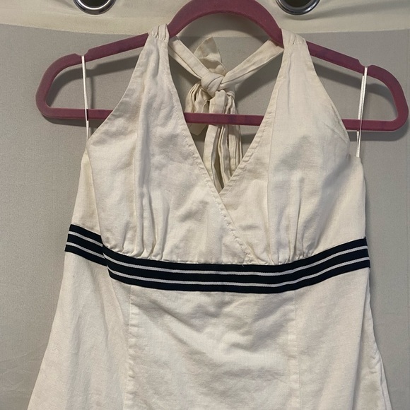 Esprit White Linen Halter Dress Size 10 - Picture 2 of 10